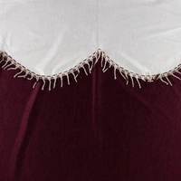 Home Garage Polyester Eyelet Valence Design Maroon Solid Curtains Pack of 2 - Long Door (4x9 Feet)