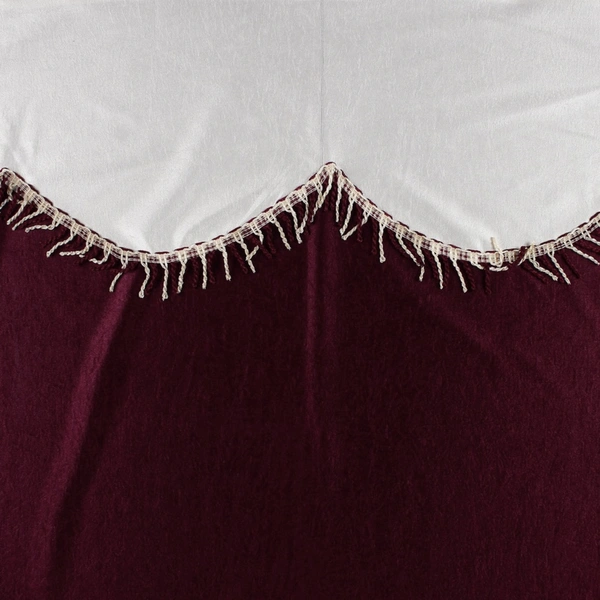 Home Garage Polyester Eyelet Valence Design Maroon Solid Curtains Pack of 2 - Long Door (4x9 Feet)