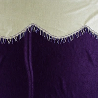 Home Garage Polyester Eyelet Valence Design Purple Solid Curtains Pack of 2 - Long Door (4x9 Feet)