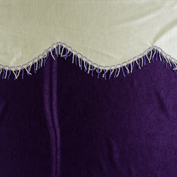 Home Garage Polyester Eyelet Valence Design Purple Solid Curtains Pack of 2 - Long Door (4x9 Feet)