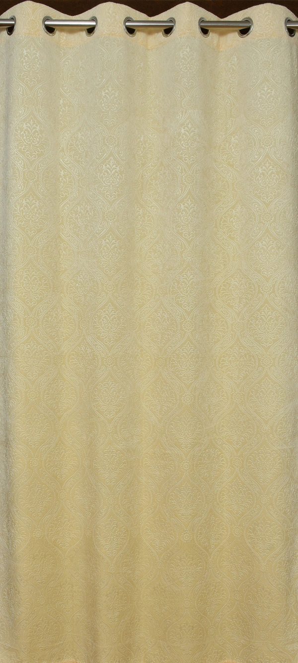 Home Garage Velvet Eyelet Cream Blackout High Quality Punch Print curtains Pack of 2 - Window (4x5 Feet)