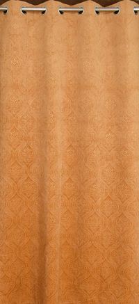 Home Garage Velvet Eyelet Gold Blackout High Quality Punch Print curtains Pack of 2 - Window (4x5 Feet)