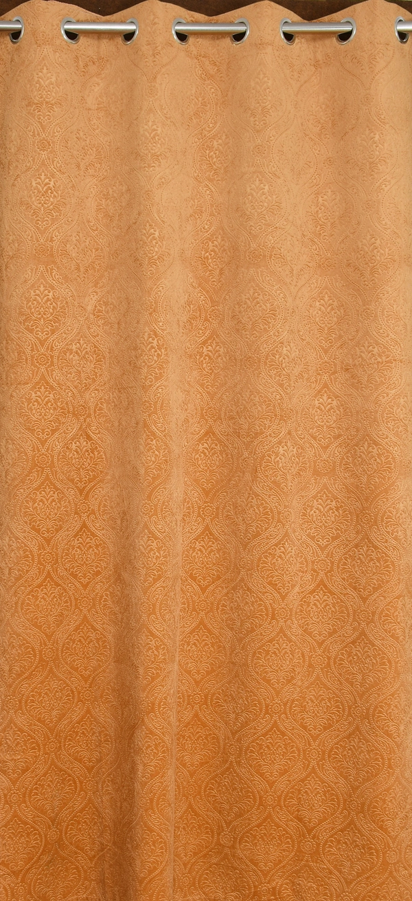 Home Garage Velvet Eyelet Gold Blackout High Quality Punch Print curtains Pack of 2 - Window (4x5 Feet)