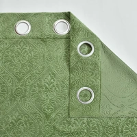 Home Garage Velvet Eyelet Green Blackout High Quality Punch Print curtains Pack of 2 - Window (4x5 Feet)
