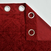 Home Garage Velvet Eyelet Marron Blackout High Quality Punch Print curtains Pack of 2 - Window (4x5 Feet)