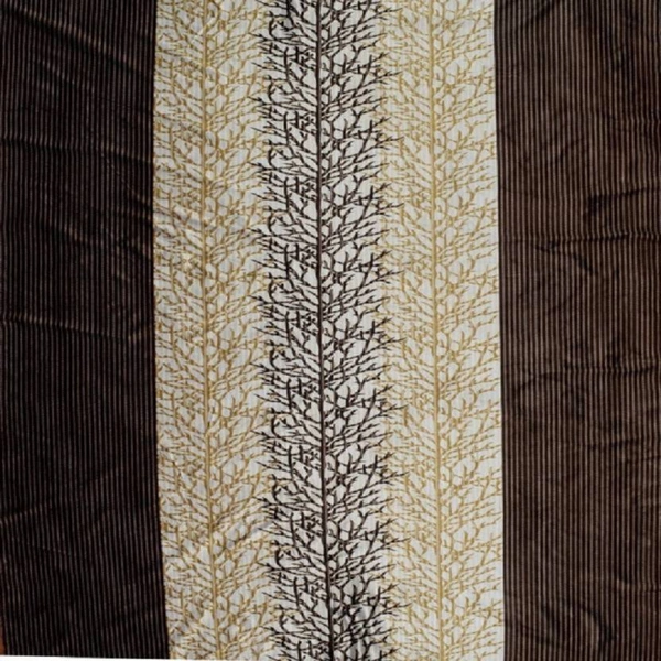 Loof Klapper Polyester Eyelet Brown Printed Design curtains Pack of 2 - Window (4x5 Feet)