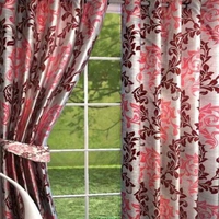 Loof Klapper Polyester Eyelet Maroon Printed Design curtains Pack of 2 - Window (4x5 Feet)