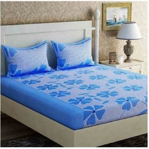 Painpat Textile Hub 140 TC Microfiber Double  Flat Bedsheet  with 2 pillow cover - Double Bedsheet