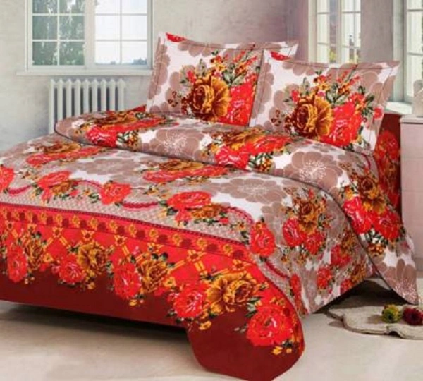 Painpat Textile Hub 140 TC Microfiber Double  Flat Bedsheet  with 2 pillow cover - Double Bedsheet