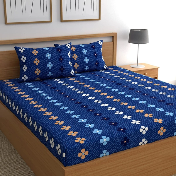 Painpat Textile Hub 140 TC Microfiber Super Soft Double  Flat Bedsheet  with 2 pillow cover - Double Bedsheet