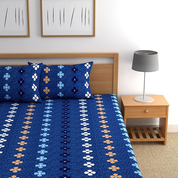 Painpat Textile Hub 140 TC Microfiber Super Soft Double  Flat Bedsheet  with 2 pillow cover - Double Bedsheet