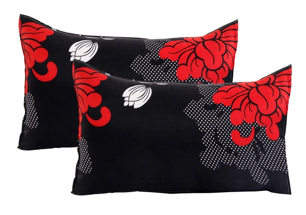 Panipat Textile Hub 140 TC Microfiber 3D Printed Flat Double Bedsheet  With 2 pillow cover - Double Bedsheet