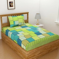 Panipat Textile Hub 140 TC Microfiber Combo Single Floral Flat Bedsheet ( 2 Single Bedsheet with 2 pillow cover) - Single Bedsheet