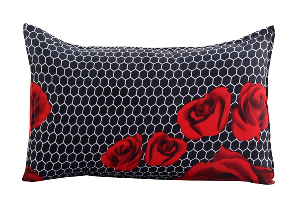 Panipat Textile Hub 140 TC Microfiber Single Floral Flat Bedsheet with 1 pillow cover - Single Bedsheet