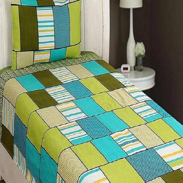 Panipat Textile Hub 140 TC Microfiber Single Floral Flat Bedsheet with 1 pillow cover - Single Bedsheet