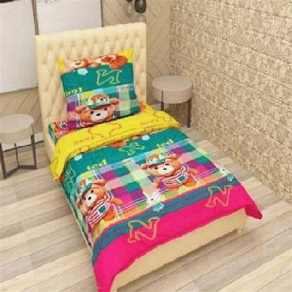 Panipat Textile Hub 140 TC Microfiber Single Floral Flat Bedsheet with 1 pillow cover - Single Bedsheet