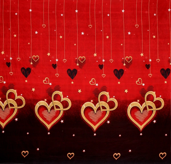 Panipat Textile Hub 140 TC Microfiber  White 3D Printed Flat Double Bedsheet  With 2 pillow cover - Double Bedsheet