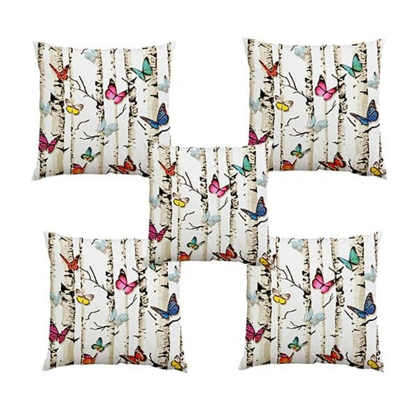 Panipat Textile Hub 3D digital printed Cushion Cover Pack of 5 ( 16 inch x 16 Inch)