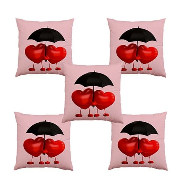 Panipat Textile Hub 3D digital printed Cushion Cover Pack of 5 ( 16 inch x 16 Inch)