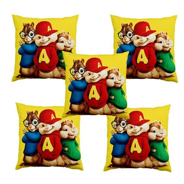 Panipat Textile Hub 3D digital printed Cushion Cover Pack of 5 ( 16 inch x 16 Inch)