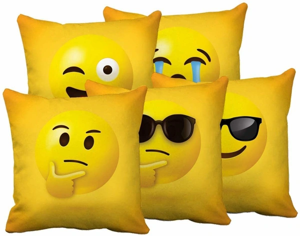 Panipat Textile Hub 3D digital printed Cushion Cover Pack of 5 ( 16 inch x 16 Inch)