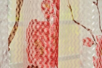 Panipat Textile Hub  Net Semi Transparent Floral Curtains (Floral Design, Maroon) Pack of 2 - Long Door (4x9 Feet)