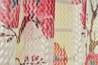 Panipat Textile Hub  Net Semi Transparent Floral Curtains (Floral Design, Pink) Pack of 2 - Long Door (4x9 Feet)