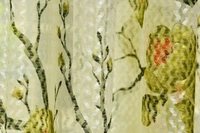 Panipat Textile Hub  Net Semi Transparent Floral Curtains (Floral Design, Green) Pack of 2 - Long Door (4x9 Feet)