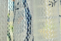 Panipat Textile Hub  Net Semi Transparent Floral Curtain (Floral Design, Blue) Pack of 2 - Window (4x5 feet)