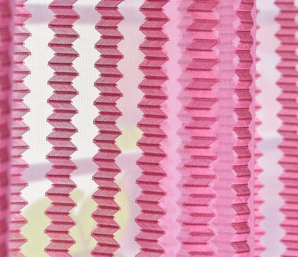 Panipat Textile Hub  Net Semi Transparent tissue Curtain (Self Design, Rani Pink Tissue) Pack of 2 - Window (4x5 Feet)