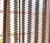 Panipat Textile Hub Net Semi Transparent tissue Curtain (Self Design, Brown Tissue) Pack of 2 - Door (4x7 Feet)