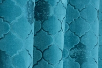 Panipat Textile Hub Polyester Eyelet Aqua Designer Print Velvet Blackout curtains Pack of 2 - Long Door (4x9 Feet)