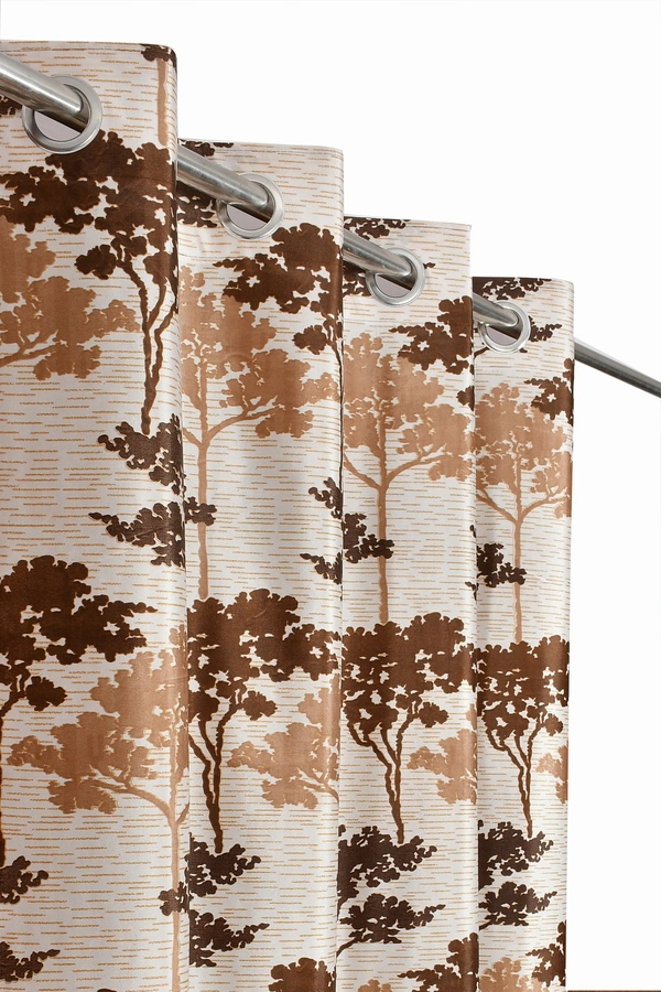 Panipat Textile Hub Polyester Eyelet Aqua Printed Design curtains Pack of 2 - Window (4x5 Feet)