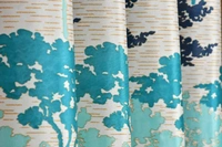 Panipat Textile Hub Polyester Eyelet Aqua Printed Design curtains Pack of 2 - Window (4x5 Feet)