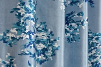 Panipat Textile Hub polyester Eyelet Blue Printed Design curtains Pack of 2 - Window (4x5 Feet)