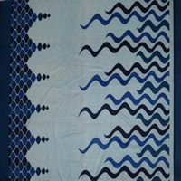 Panipat Textile Hub polyester Eyelet Blue Printed Design curtains Pack of 2 - Long Door (4x9 Feet)