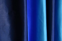 Panipat Textile Hub Polyester Eyelet Blue  Solid Long Crush  curtains Pack of 2 - Door (4x7 Feet)