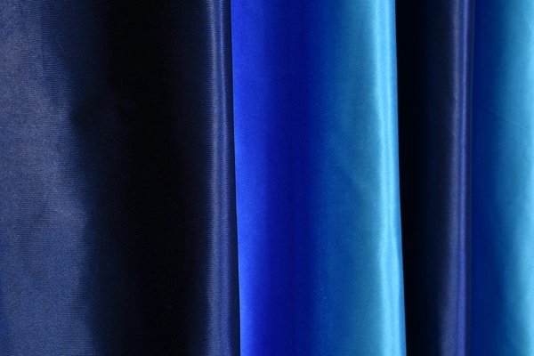 Panipat Textile Hub Polyester Eyelet Blue  Solid Long Crush  curtains Pack of 2 - Door (4x7 Feet)