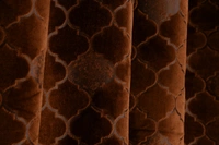 Panipat Textile Hub Polyester Eyelet Brown Designer Print Velvet Blackout curtains Pack of 2 - Long Door (4x9 Feet)