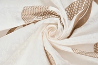 Panipat Textile Hub Polyester Eyelet Brown Designer Print curtains Pack of 2 - Window (4x5 Feet)