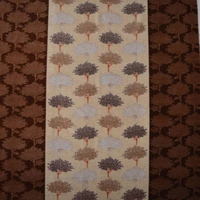 Panipat Textile Hub Polyester Eyelet Brown Printed Design curtains Pack of 2 - Window (4x5 Feet)