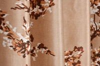 Panipat Textile Hub Polyester Eyelet Brown Printed Design curtains Pack of 2 - Window (4x5 Feet)