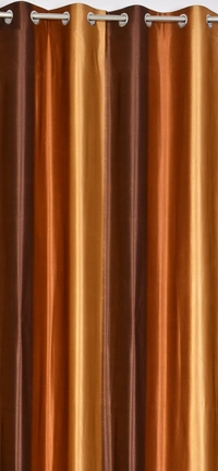 Panipat Textile Hub Polyester Eyelet Brown  Solid Long Crush  curtains Pack of 2 - Long Door (4x9 Feet)