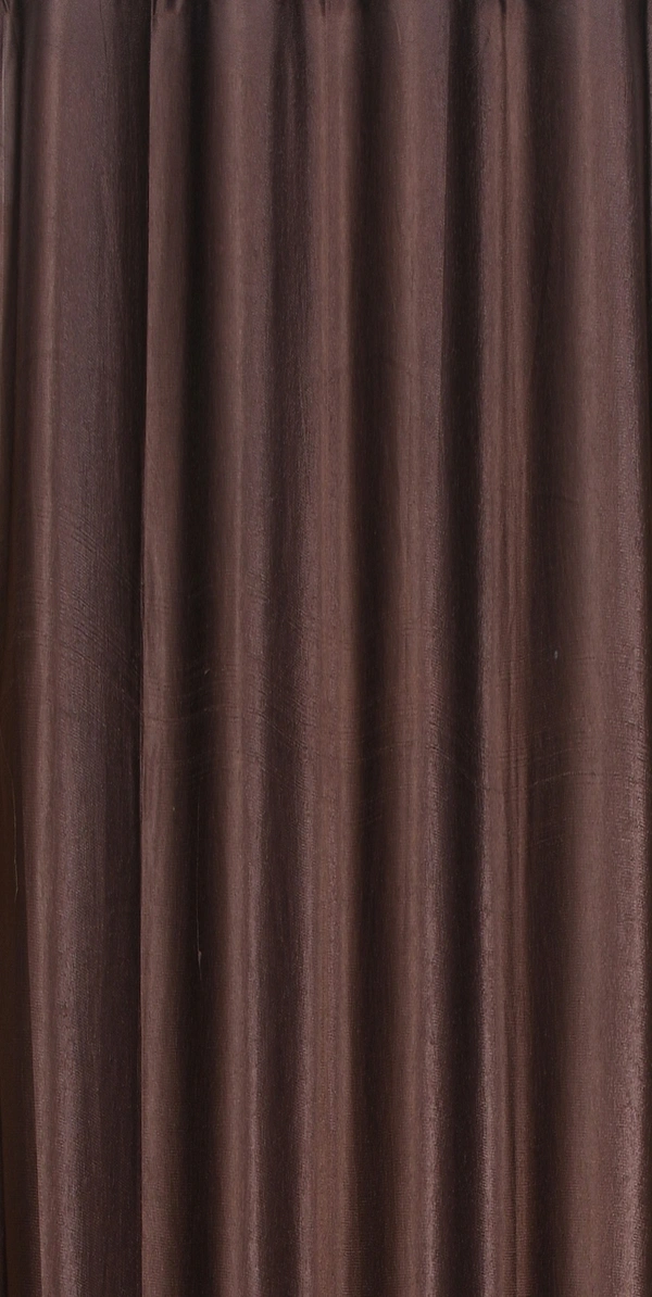 Panipat Textile Hub Polyester Eyelet Brown Solid Plain curtains Pack of 2 - Window (4x5 Feet)