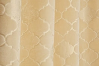 Panipat Textile Hub Polyester Eyelet Cream Designer Print Velvet Blackout curtains Pack of 2 - Window (4x5 Feet)