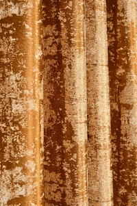 Panipat Textile Hub Polyester Eyelet Gold Designer Print curtains Pack of 2 - Window (4x5 Feet)