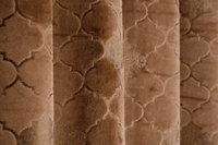 Panipat Textile Hub Polyester Eyelet Gold Designer Print Velvet Blackout curtains Pack of 2 - Long Door (4x9 Feet)