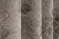 Panipat Textile Hub Polyester Eyelet Gray Designer Print Velvet Blackout curtains Pack of 2 - Door (4x7 Feet)