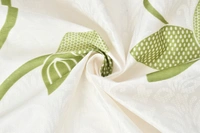 Panipat Textile Hub Polyester Eyelet Green Designer Print curtains Pack of 2 - Window (4x5 Feet)