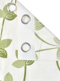 Panipat Textile Hub Polyester Eyelet Green Designer Print curtains Pack of 2 - Window (4x5 Feet)